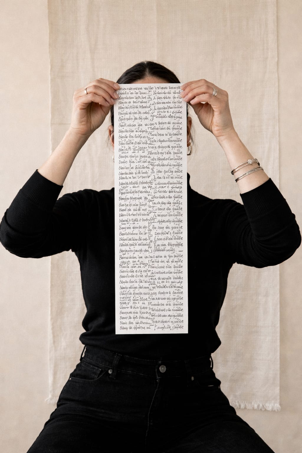 Portrait with handwritten text